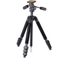 Velbon EL Carmagne 640 Carbon Fiber Tripod Legs (Black) with PH-460B 3-Way Panhead - Supports 25 lb (11.3 kg)