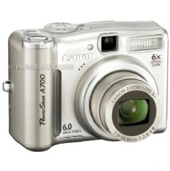 Canon Powershot A700, 6.0 Megapixel, 6x Optical/4x Digital Zoom, Digital Camera