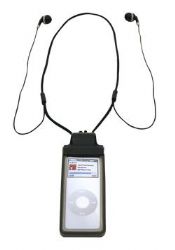 iPod Nano Lanyard with Built-in Earbuds -Black