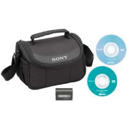 Sony ACCDVDH2 Accessory Kit w/NPFH50 Battery, LCS-KHD Case, DVD+RW & DVD-R for Sony DVD Camcorders 