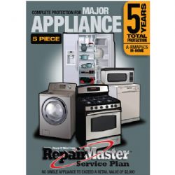 REPAIR MASTER A-RMAP5C5  5 Year Major Appliance (5 Appliances) Warranty For Appliances (Each Appliance) Under $2000.00 