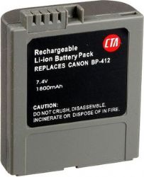 CTA Digital Compatible With Canon BP-412 High Capacity Lithium-Ion Battery (7.4V, 1800mAh)