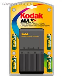 Kodak Max K2000 Battery Charger with 4 NiMH AA Batteries