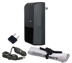 Canon Rebel T3i Off Camera AC & DC Rapid Charger + Nwv Direct Microfiber Cleaning Cloth. 