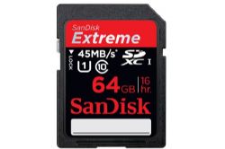 SanDisk Extreme 64 GB SDXC UHS-I Card 45MB/s 