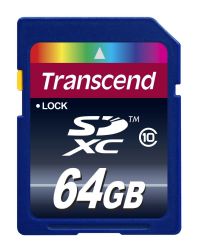 Transcend 64GB Class 10 SDXC Flash Memory Card