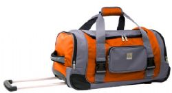 Airtek Collection 24 Inch Rolling Duffle Bag (Tangerine With Gray)