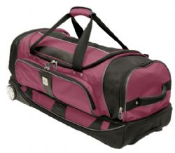 Airtek Collection 31 Inch Rolling Duffle Bag (Burgundy With Black)