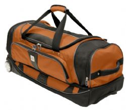 Airtek Collection 31 Inch Rolling Duffle Bag (Tangerine With Black)