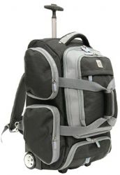 Airtek Collection 21 Inch Upright Rolling Duffle Bag (Black With Gray)
