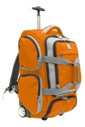 Airtek Collection 21 Inch Upright Rolling Duffle Bag (Orange With Gray)