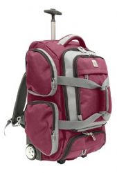 Airtek Collection 21 Inch Upright Rolling Duffle Bag (Burgundy With Gray)