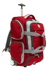 Airtek Collection 21 Inch Upright Rolling Duffle Bag (Red With Gray)