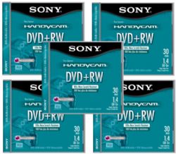 5 Pack 8cm Rewritable DVD+RW for Handycam