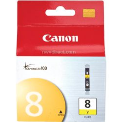 ChromaLife 100 Dye Ink Cartridge for Canon Printers, Yellow (CLI-8Y)