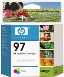 HP / Hewlett-Packard 97 Tri-color Inkjet Print Cartridge (High Capacity-14ml) for Photosmart 325, 335, 375, 385, 475, 7850, 8150, 8450, 8750 & Deskjet 5740, 5940, 6540, 6840 Printers & PSC 2355, 2610, 2710 All-in-One