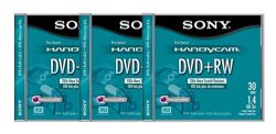 3 Pack 8cm Rewritable DVD+RW for Handycam