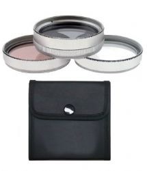 Canon VIXIA HF200 High Grade Multi-Coated, Multi-Threaded, 3 Piece Lens Filter Kit (37mm) + Nwv Direct Microfiber Cleaning Cloth.  