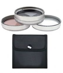 Canon VIXIA HF100 High Grade Multi-Coated, Multi-Threaded, 3 Piece Lens Filter Kit (37mm) + Nwv Direct Microfiber Cleaning Cloth.  