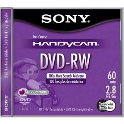 Sony 2.8GB (60 Minutes) DVD-RW Disc Double-Sided for DVD Camcorders - with Jewel Case