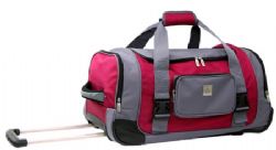 Airtek Collection 24 Inch Rolling Duffle Bag (Burgundy With Gray)