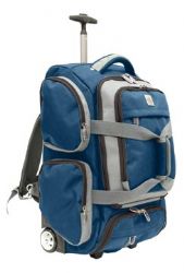 Airtek Collection 21 Inch Upright Rolling Duffle Bag (Blue With Gray)