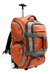 Airtek Collection 21 Inch Upright Rolling Duffle Bag (Tangerine With Gray)