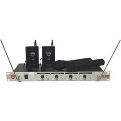 4-Channel Professional VHF Wireless Hand-Held Microphone System